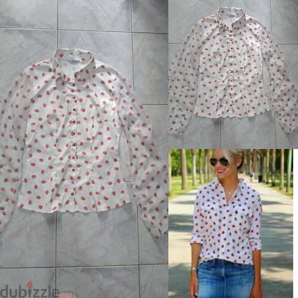 strawberry print shirt silk s to xL 0