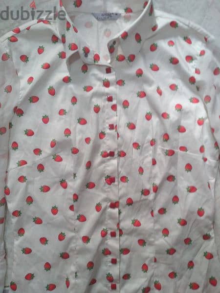 strawberry print shirt silk s to xL 1