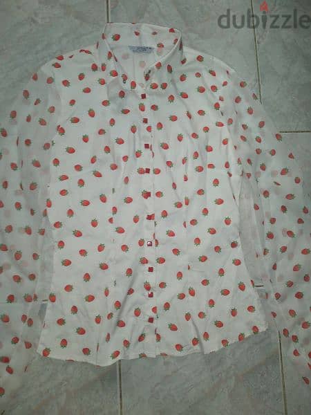 strawberry print shirt silk s to xL 7
