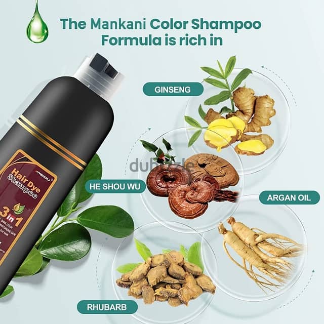 Meidu Hair Dye Shampoo, 3-in-1 Natural White Hair Dye 500ml 1
