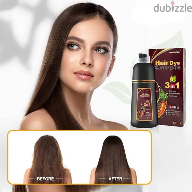 Meidu Hair Dye Shampoo, 3-in-1 Natural White Hair Dye 500ml 9