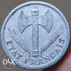 France Franc WWII Aluminium Coin