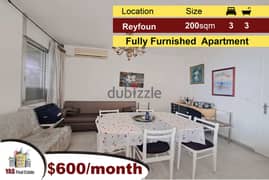 Reyfoun 200m2 | Modern | Furnished Apartment | Rent | View | DA 0