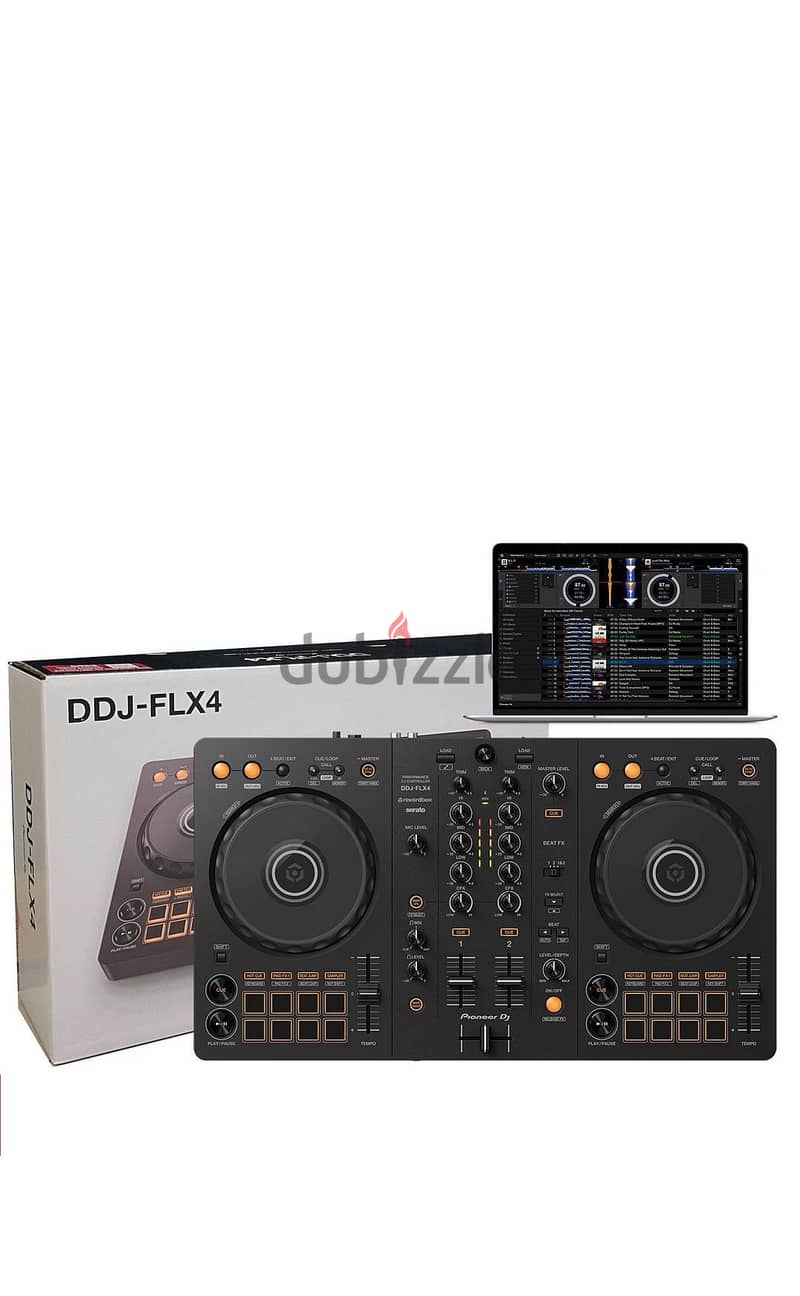 Pioneer DJ DDJ-FLX4 2-deck Rekordbox and Serato DJ Controller Graphite 1
