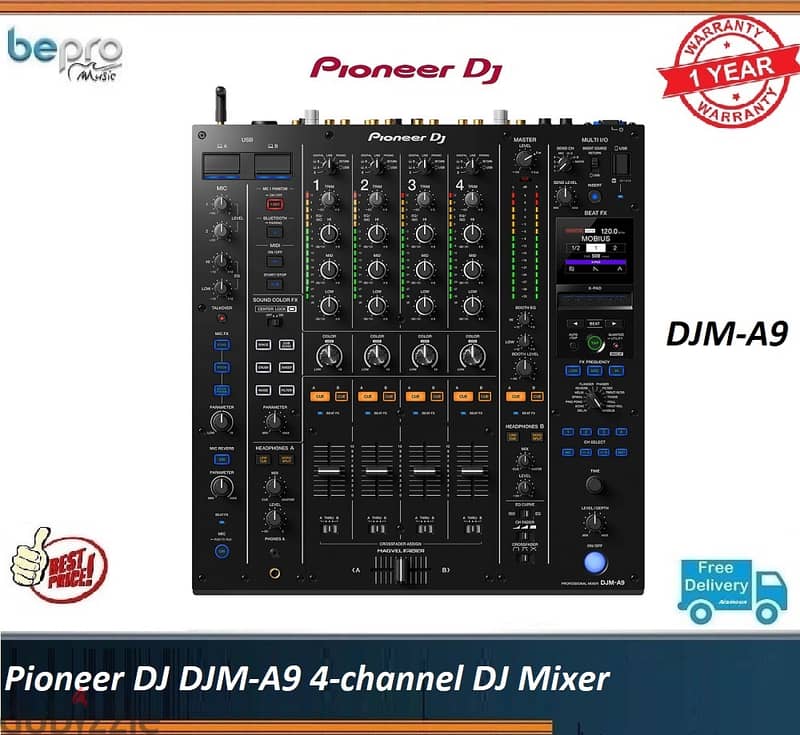 Pioneer DJ DJM-A9 4-channel DJ Mixer, Warranty 1 year 0