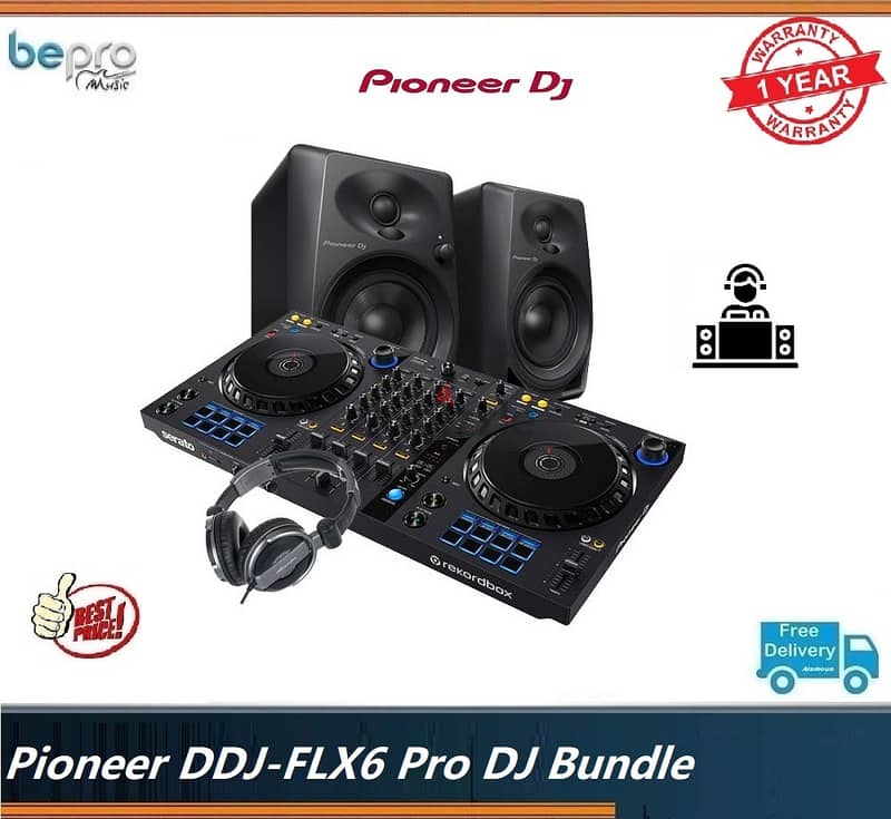 PIONEER DDJ-FLX6 GT PRO DJ BUNDLE, Pioneer DJ Controller 4 Channels 0