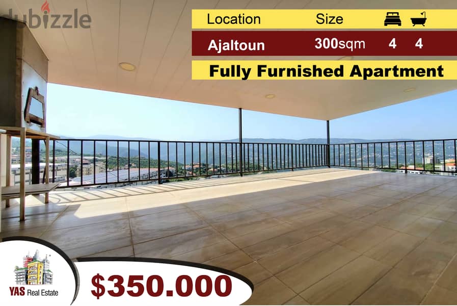 Ajaltoun 300m2 | Spacious Apartment | Furnished | Luxury | View | 0
