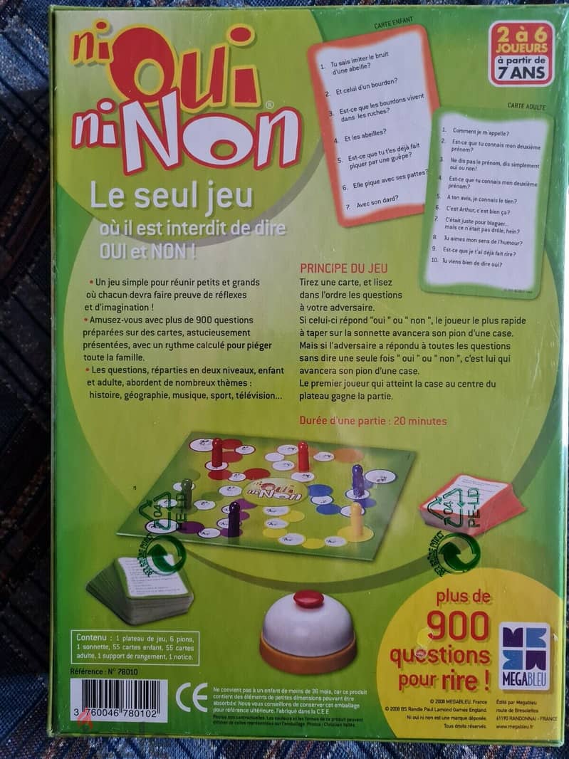 ni Oui ni Non French Quiz Family board Game 2