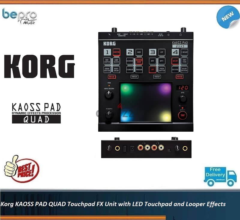 Korg KAOSS PAD QUAD,Touchpad FX Unit with LED Touchpad & Looper Effect 0