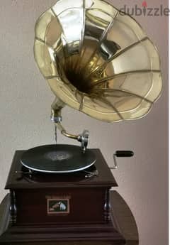 retro style mechanical gramophone phonograph recreation made in india