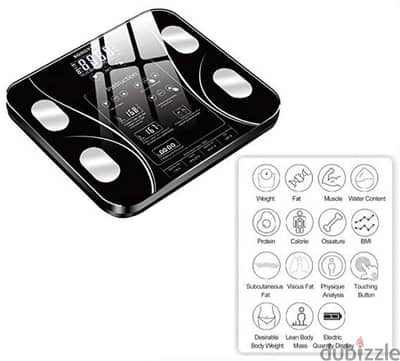 Body Fat Scale, BMI Water, Muscle Bone, Calories, Memory up to 12