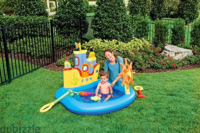 Bestway Inflatable Tug Boat Play Center Pool 140 x 130 x 104 cm 2