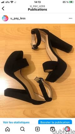 Sandals, black, high heels. size 37 0
