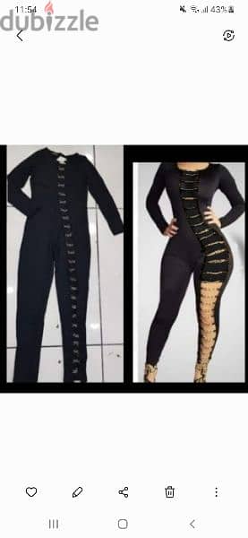 black jumpsuit chain leg s to xL