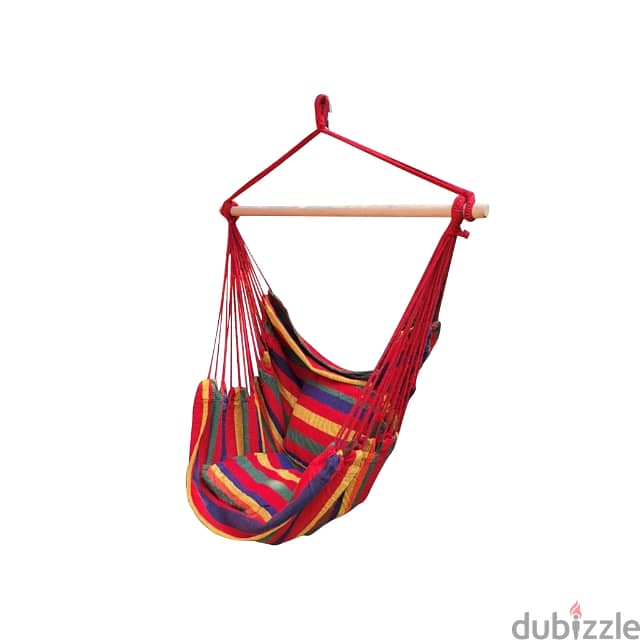 Hammock Swing Chair with Wood Frame and Pillows 7