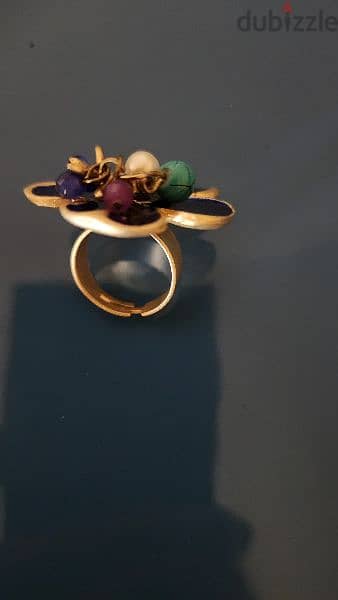 gold plated dragonfly Navy ring خاتم مغطس دهب 2