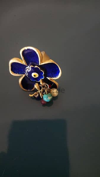 gold plated dragonfly Navy ring خاتم مغطس دهب 3