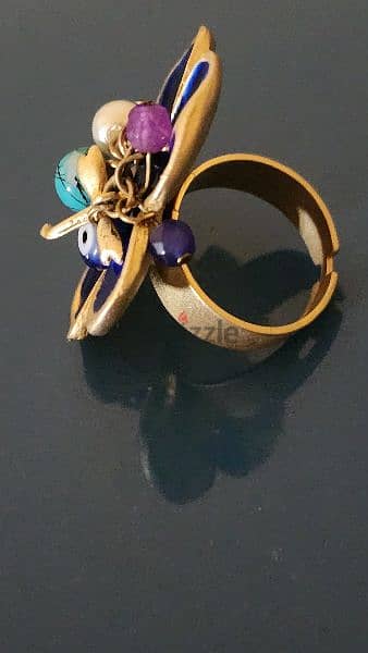 gold plated dragonfly Navy ring خاتم مغطس دهب 4