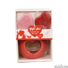 Set Of Heart Candle Warmer With 2 Scented Mix Wax
