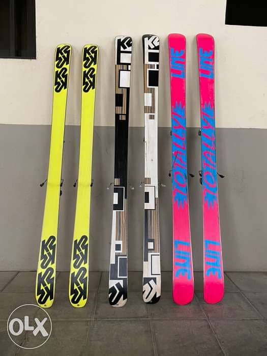 Skis + bindings (3 pairs + 1 boot) 1