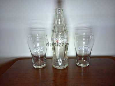 retro cola bottle+ 2 cups