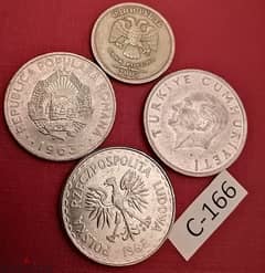 Lot # C-166 Russia Turkey Poland Romania x 4 coins