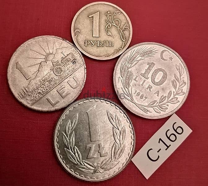 Russia Turkey Poland Romania x 4 coins Lot # C-166 1