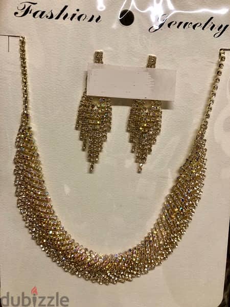 accesories set, necklace, earings , gold color 3