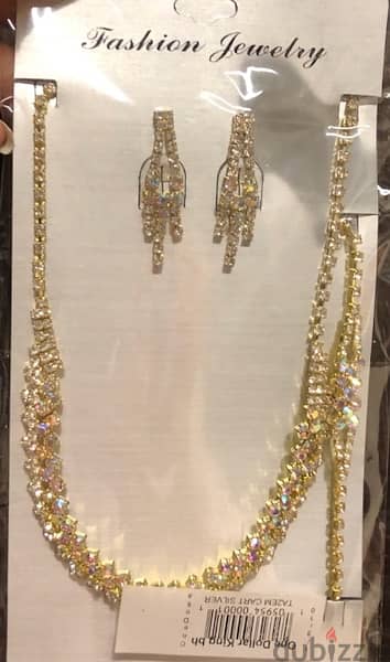 accesories set, necklace, earings , gold color 13