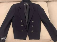 •Mango Cropped Blazer •Color:Dark Navy •Size:Small Condition:Like New