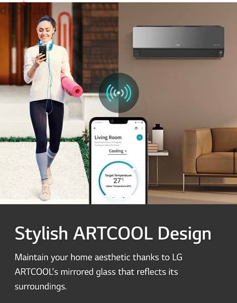 LG  dual inverter ARTCOOL Inverter AC , Energy Saving, Fast Cooling, 8
