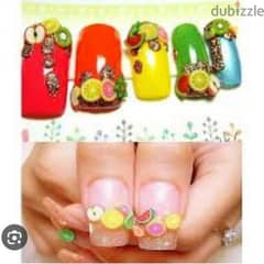 3D fruits for nails tubes or sliced stickers