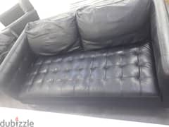 black leather sofa 0