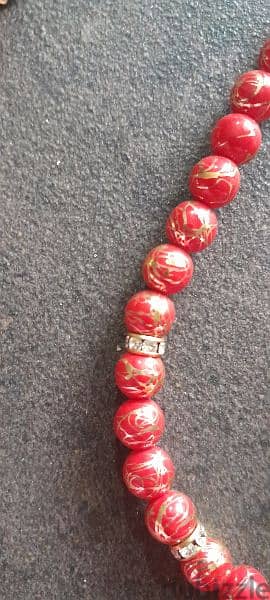 Red and gold Necklace Set 4