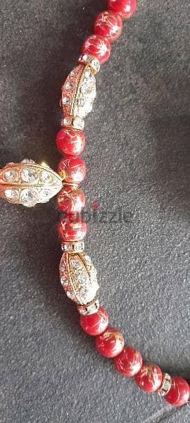 Red and gold Necklace Set 5