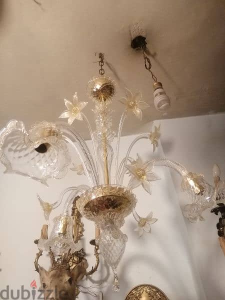 ثرية مورانو ايطالي ورق كرستال من الروائع مميزة ممضية chandelier murano 2