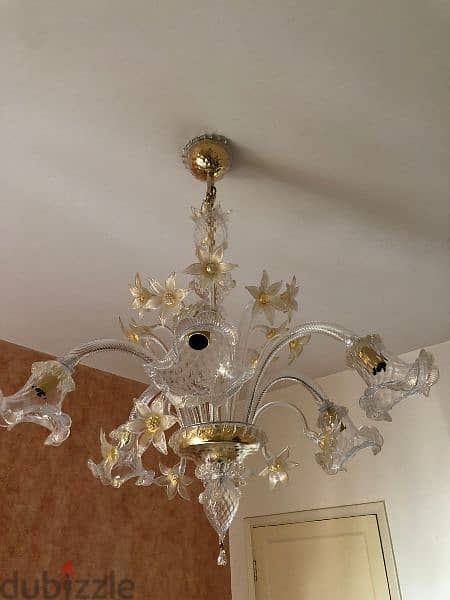 ثرية مورانو ايطالي ورق كرستال من الروائع مميزة ممضية chandelier murano 3