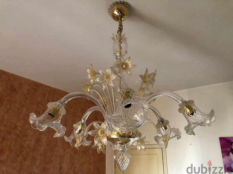 ثرية مورانو ايطالي ورق كرستال من الروائع مميزة ممضية chandelier murano 5