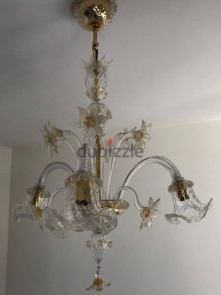 من اجمل ثرية مورانو ايطالي ورق  شغل رائع مميزة ممضية chandelier murano 1