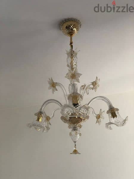 من اجمل ثرية مورانو ايطالي ورق  شغل رائع مميزة ممضية chandelier murano 3