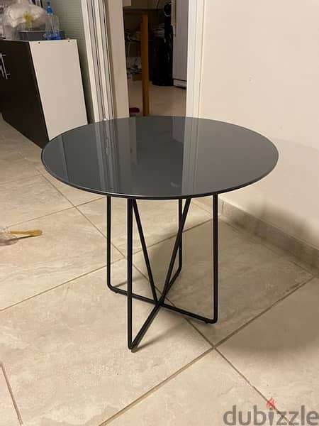 Small Table Gray Glass Side table Coffee table 0