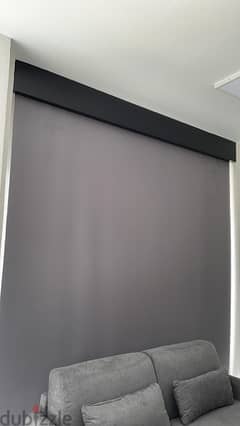 Grey Roll up Curtains Black Out برادي رول رمادي بلاك اوت 0