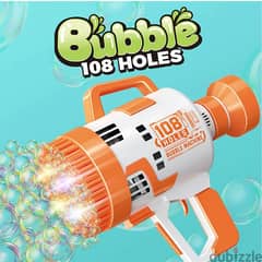 Bubble Machine, Upgraded 108 Holes Bubble Gun Bazooka Bubble Machine f