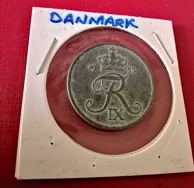 1953 Danmark 5 Ore Frederick IX Zinc coin 1