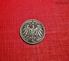 1912 Germany 1 Pfennig Wilhelm II Type 2 copper coin