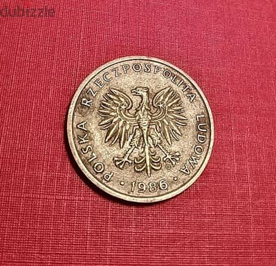 1986 Poland 5 Zlotych 2nd eagle design