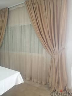 curtains silk decorated with crystal
