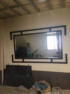 mirror with wooden frame