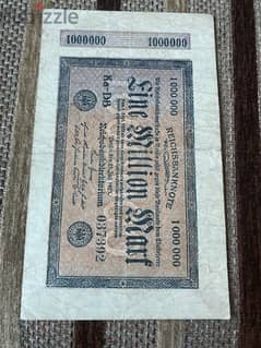 عملة عملات قديمة ١ مليون مارك الماني سنة ١٩٢٣ banknote