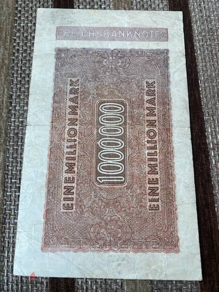 عملة عملات قديمة ١ مليون مارك الماني سنة ١٩٢٣ banknote 1